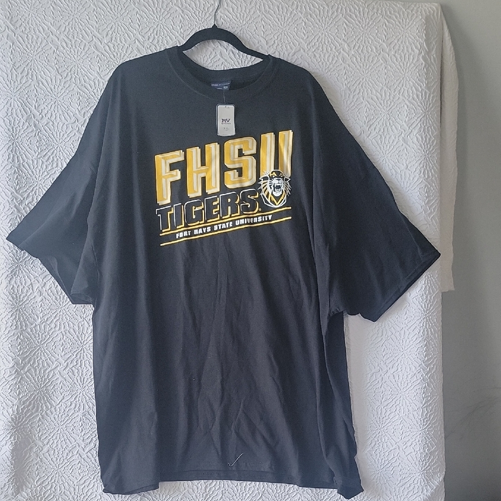 MV Sport Black Tee with Gold FHSU Tigers Design